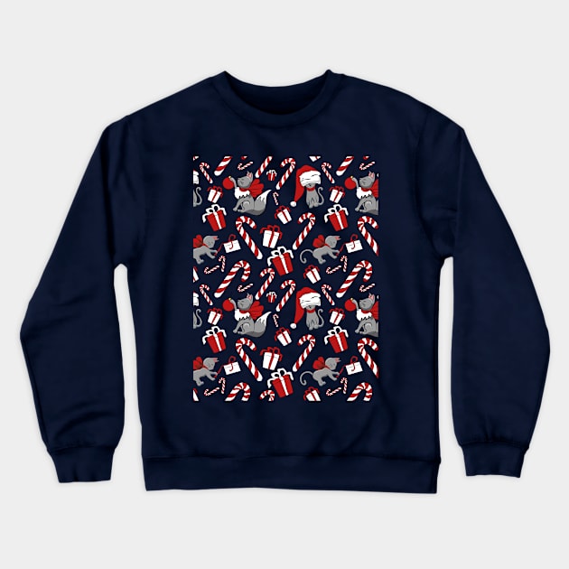 Cats gets Christmassy°Green Crewneck Sweatshirt by PolygoneMaste